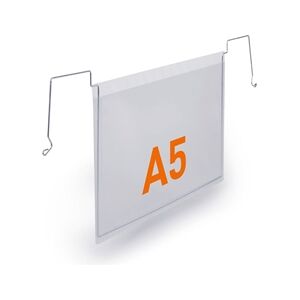 Durable Wire Hanging Document Pocket Ticket Holder 50 Pack A5 Clear Durable Wire Hanging Document Pocket Ticket Holder 50 Pack A5 Clear