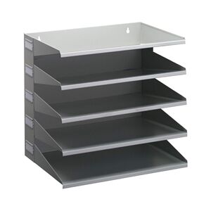 Durable 5 Compartment Labelled Metal Letter Tray - A4 Grey Durable 5 Compartment Labelled Metal Letter Tray - A4 Grey