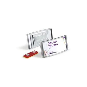 Durable Magnetic Name Tag ID Badge Holders + Inserts 10 Pack - 30x65mm Durable Magnetic Name Tag ID Badge Holders + Inserts 10 Pack - 30x65mm