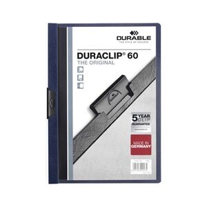 Durable DURACLIP 60 Sheet Document Clip File 25 Pack A4 Midnight Blue Durable DURACLIP 60 Sheet Document Clip File 25 Pack A4 Midnight Blue