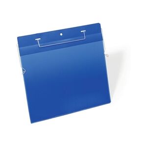 Durable Wire Hanger Ticket Holder Pocket Landscape 50 Pk A4 Blue Durable Wire Hanger Ticket Holder Pocket Landscape 50 Pk A4 Blue