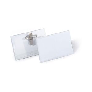 Durable COMBI Clip & Pin Name Badge Holders + Inserts 50 Pack 54x90mm Durable COMBI Clip & Pin Name Badge Holders + Inserts 50 Pack 54x90mm