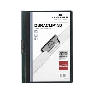 Durable DURACLIP 30 Sheet Document Clip File 25 Pack A4 Dark Green Durable DURACLIP 30 Sheet Document Clip File 25 Pack A4 Dark Green