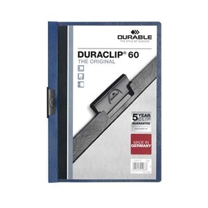 Durable DURACLIP 60 Sheet Document Clip File 25 Pack A4 Dark Blue Durable DURACLIP 60 Sheet Document Clip File 25 Pack A4 Dark Blue
