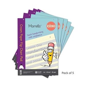 Rhino Morrells A1 Handwriting Flip Chart Pad 30 Leaf SS11/B Pack 5 Rhino Morrells A1 Handwriting Flip Chart Pad 30 Leaf SS11/B Pack 5