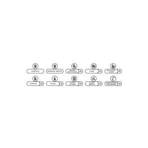 Rubbermaid Slim Jim Recycling Station Billboard Label Kit Pack 10 Rubbermaid Slim Jim Recycling Station Billboard Label Kit Pack 10