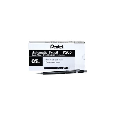 Pentel P200 Automatic Pencil Fine 0.5mm Black Barrel (Pack of 12) P205 Pentel P200 Automatic Pencil Fine 0.5mm Black Barrel (Pack of 12) P205