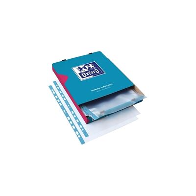 Oxford Punched Pocket 75micron A4 Blue/Clear (100 Pack) 400002150 Oxford Punched Pocket 75micron A4 Blue/Clear (100 Pack) 400002150