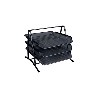 Q-Connect 3 Tier Letter Tray Black Ref KF00823 Q-Connect 3 Tier Letter Tray Black Ref KF00823