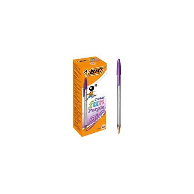 Bic Cristal Fun Ballpen 1.6mm Tip 0.6mm Line Purple - 929055 Bic Cristal Fun Ballpen 1.6mm Tip 0.6mm Line Purple - 929055