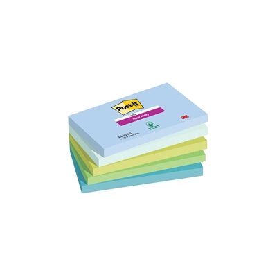 Post-it® Super Sticky Notes Oasis 76mm x 127mm Pk5 Post-it® Super Sticky Notes Oasis 76mm x 127mm Pk5