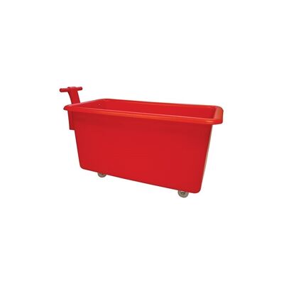 GPC Food Grade Mobile Tapered Truck with Handle; 455L; Red GPC Food Grade Mobile Tapered Truck with Handle; 455L; Red