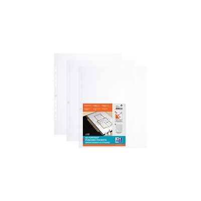 Oxford Punched Pocket Polypropylene Landscape A3 Clear 4x25 (100 Pack) Oxford Punched Pocket Polypropylene Landscape A3 Clear 4x25 (100 Pack)