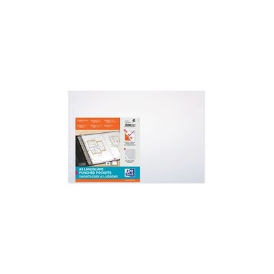 Oxford Punched Pocket Polypropylene Landscape A3 Clear 4x25 (100 Pack) Oxford Punched Pocket Polypropylene Landscape A3 Clear 4x25 (100 Pack)