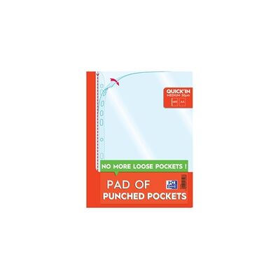 Oxford Punched Pocket Pad 60 Pocket A4 400129426 Oxford Punched Pocket Pad 60 Pocket A4 400129426