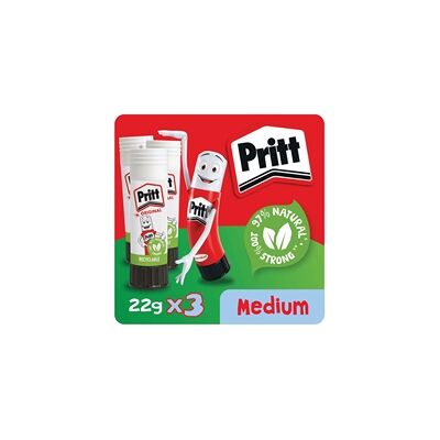 Pritt Stick Glue Stick 22g (Pack of 3) 1483484 Pritt Stick Glue Stick 22g (Pack of 3) 1483484