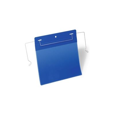 Durable Wire Hanger Ticket Holder Pocket Landscape 50 Pk A5 Blue Durable Wire Hanger Ticket Holder Pocket Landscape 50 Pk A5 Blue
