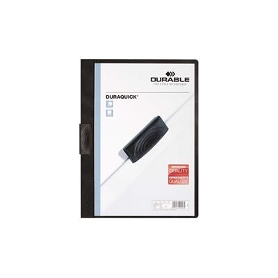 Durable DURAQUICK 20 Sheet Document Clip File 20 Pack A4 Black Durable DURAQUICK 20 Sheet Document Clip File 20 Pack A4 Black