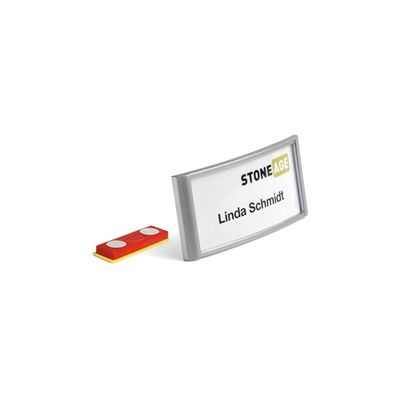 Durable Magnetic Name Tag Badge Holders + Inserts 10 Pack - 34 x 74mm Durable Magnetic Name Tag Badge Holders + Inserts 10 Pack - 34 x 74mm
