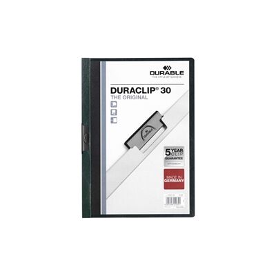 Durable DURACLIP 30 Sheet Document Clip File 25 Pack A4 Dark Green Durable DURACLIP 30 Sheet Document Clip File 25 Pack A4 Dark Green