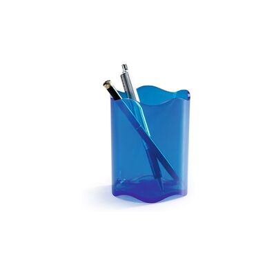 Durable TREND Pen Pot Desk Tidy Organiser - 6 Pack - Clear Blue Durable TREND Pen Pot Desk Tidy Organiser - 6 Pack - Clear Blue