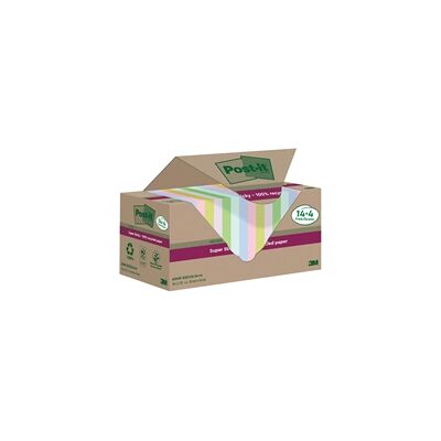 Post-it Super Sticky Recycled 76x76 Assorted (Pack of 18) Post-it Super Sticky Recycled 76x76 Assorted (Pack of 18)
