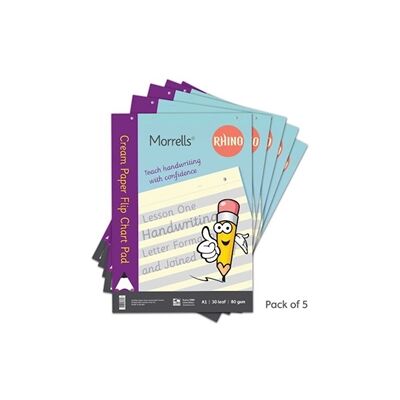 Rhino Morrells A1 Handwriting Flip Chart Pad 30 Leaf SS11/B Pack 5 Rhino Morrells A1 Handwriting Flip Chart Pad 30 Leaf SS11/B Pack 5