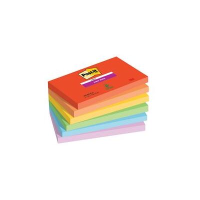 Post-It Super Sticky Notes 90 Sheets 76x127mm Playful Colours Pack 6 Post-It Super Sticky Notes 90 Sheets 76x127mm Playful Colours Pack 6