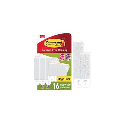 Command Picture Hanging Strips 8 Pairs Medium + 8 Pairs Large Pack 16 Command Picture Hanging Strips 8 Pairs Medium + 8 Pairs Large Pack 16