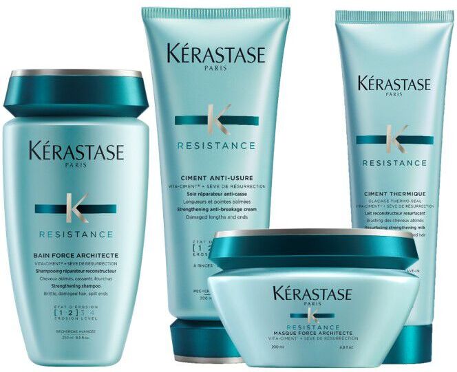Kérastase Résistance Complete Strengthening Routine Haircare Bundle for Damaged Hair