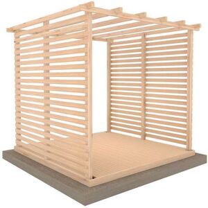 Shire Ivy Pergola Kit 8x8 with Decking and Sides Shire Ivy Pergola Kit 8x8 with Decking and Sides