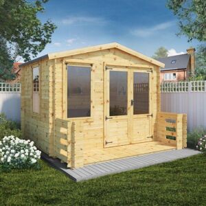 Mercia Log Cabin 3.3m x 3.4m with Veranda - 19mm Mercia Log Cabin 3.3m x 3.4m with Veranda - 19mm