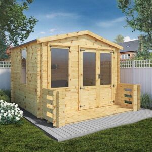 Mercia Log Cabin 3.3m x 3.7m with Veranda - 19mm Mercia Log Cabin 3.3m x 3.7m with Veranda - 19mm