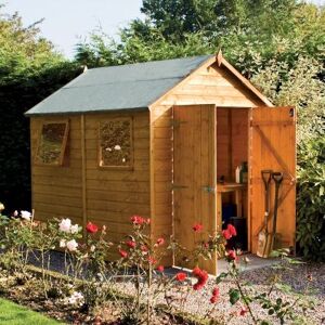 Rowlinson Honey Brown Premier Shiplap Apex Shed 6x8 - Garden Shed Rowlinson Honey Brown Premier Shiplap Apex Shed 6x8 - Garden Shed