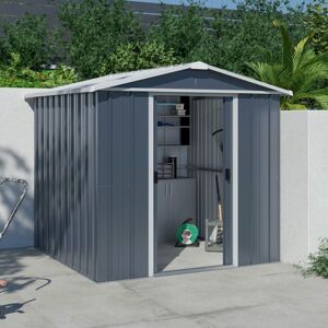 Yardmaster 6x7ft Anthracite Metal Shed - Weatherproof Garden Storage Yardmaster 6x7ft Anthracite Metal Shed - Weatherproof Garden Storage