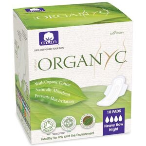 Organyc Organic Cotton Nigth Compresses with Wings 10 uds Organyc Organic Cotton Nigth Compresses with Wings 10 uds
