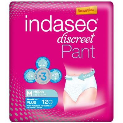 Indasec Discreet Pants Plus Panties 12 pcs Medium Indasec Discreet Pants Plus Panties 12 pcs Medium
