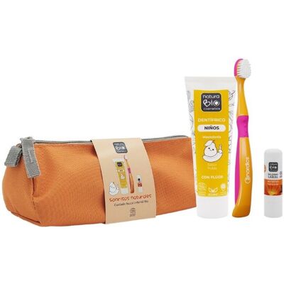 NaturaBIO Cosmetics Orange Children's Oral Hygiene Set, 4 Pieces NaturaBIO Cosmetics Orange Children's Oral Hygiene Set, 4 Pieces
