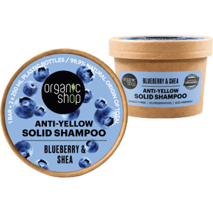Organic Shop Solid Anti-Yellow Blueberry and Shea Butter Shampoo 60 gr Organic Shop Solid Anti-Yellow Blueberry and Shea Butter Shampoo 60 gr