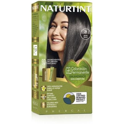 Naturtint Permanent Hair Color Gel, Ammonia-Free Dye 1N Black Ebony Naturtint Permanent Hair Color Gel, Ammonia-Free Dye 1N Black Ebony