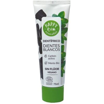 Happy Bio White Teeth Toothpaste - Active Charcoal - 75ml Happy Bio White Teeth Toothpaste - Active Charcoal - 75ml