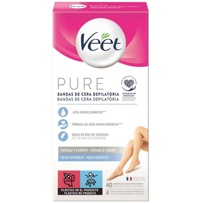 Veet Pure cold wax strips - 40 pcs. Veet Pure cold wax strips - 40 pcs.