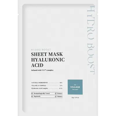 Village 11 Hydro Boost Hyaluronic Sheet Mask - 23g for Women Village 11 Hydro Boost Hyaluronic Sheet Mask - 23g for Women