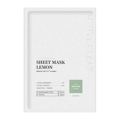 Village 11 Factory Active Clean Lemon Sheet Mask - Facial Mask Village 11 Factory Active Clean Lemon Sheet Mask - Facial Mask