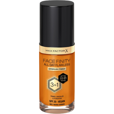 Max Factor Facefinity 3 in 1 Primer Concealer & Foundation W91 Warm Max Factor Facefinity 3 in 1 Primer Concealer & Foundation W91 Warm