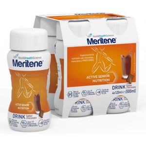 Meritene Chocolate Drink Bottle 4x125 ml 125 ml Meritene Chocolate Drink Bottle 4x125 ml 125 ml