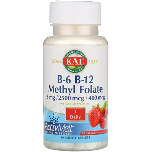 Solaray B6 B12 Methyl Folate 60 Sublingual Tablets Solaray B6 B12 Methyl Folate 60 Sublingual Tablets
