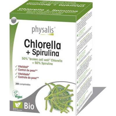 Physalis Organic Chlorella Spirulina Tablets - Food Supplement Physalis Organic Chlorella Spirulina Tablets - Food Supplement
