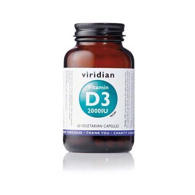 Viridian Vitamin D3 2000IU Vegan Capsules - Supplement for Bones & Immunity Viridian Vitamin D3 2000IU Vegan Capsules - Supplement for Bones & Immunity