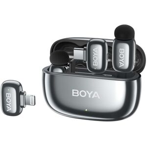 Boya Mini 2-01 Wireless tie-pin microphone USB-C and Lightning, grey Boya Mini 2-01 Wireless tie-pin microphone USB-C and Lightning, grey